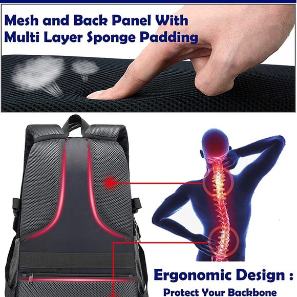 * New UNISEX Backpack for School , fits Large Laptop with USB Port - Picture 8 of 12